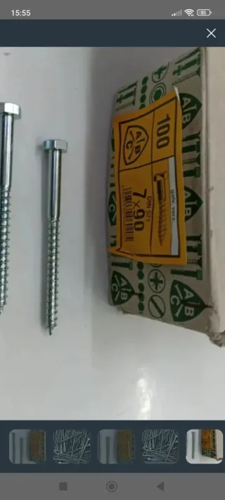 Tornillos Barraquero 7x90 (100 uds)