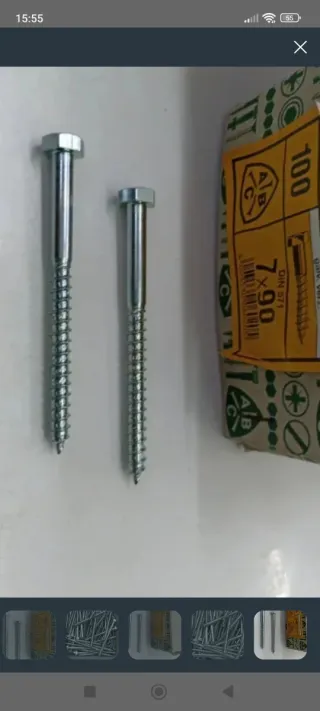 Tornillos Barraquero 7x90 (100 uds)