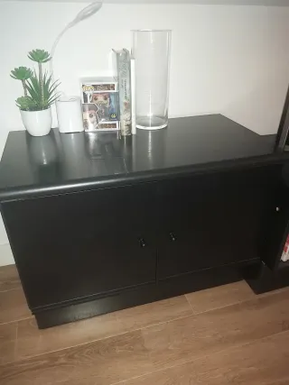 Mueble TV 3 módulos madera y cristal