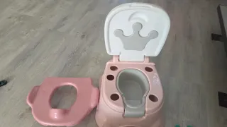 Orinal infantil rosa con tapa