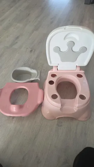 Orinal infantil rosa con tapa