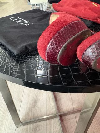 Zapatos y bolso ante granate T.38 color granate