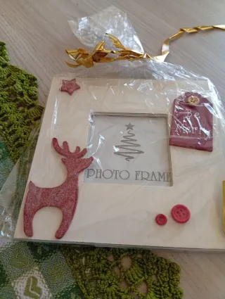 Cornice Natale Legno e Plastica