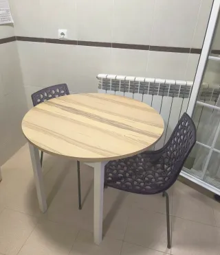 Mesa redonda extensible madera