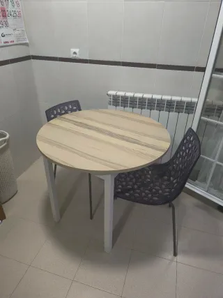 Mesa redonda extensible madera