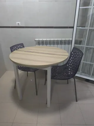Mesa redonda extensible madera