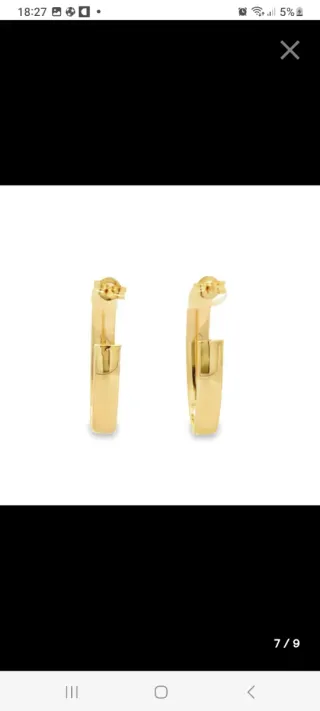 Pendientes Aro de oro de 18k.