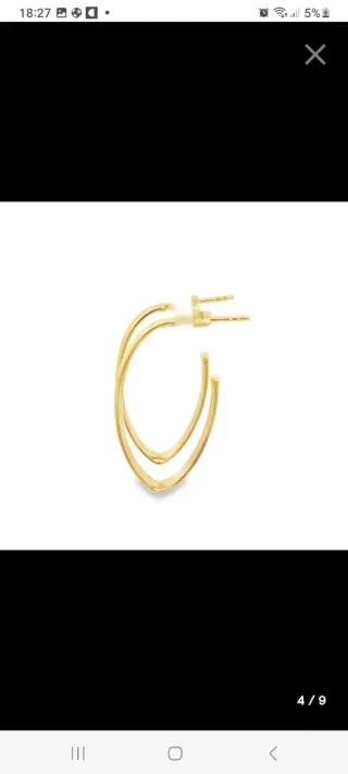 Pendientes Aro de oro de 18k.