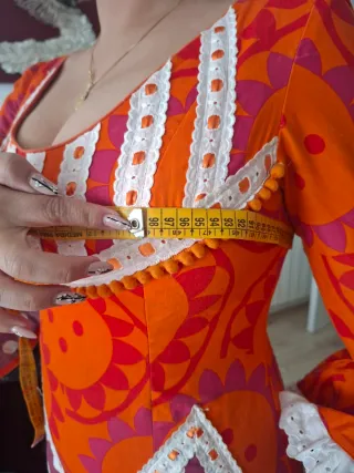 Traje de Flamenca Naranja y morado