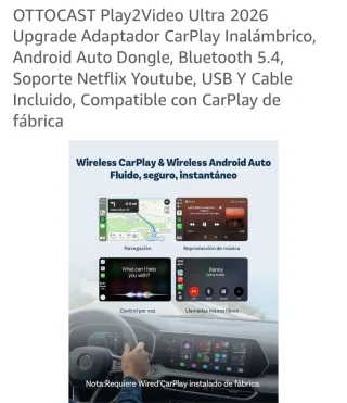 Adaptador Android Auto y Car Play.