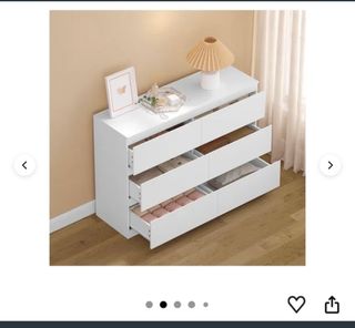 Cómoda 6 cajones madera blanca