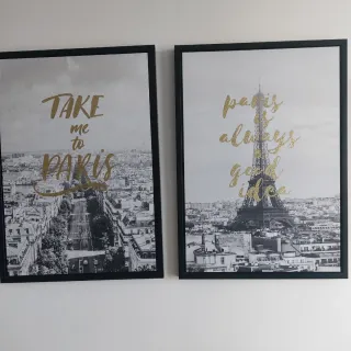 Pack 2 cuadros decorativos salón París