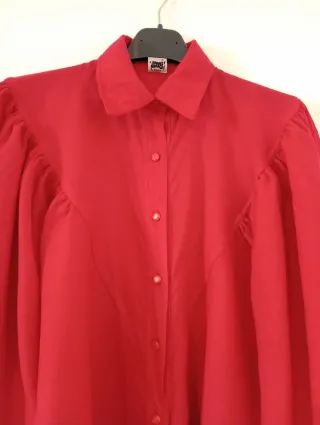 Camicia vintage '70s in lana maniche a palloncino