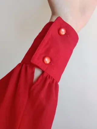 Camicia vintage '70s in lana maniche a palloncino