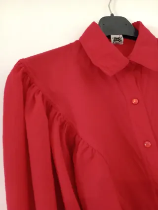 Camicia vintage '70s in lana maniche a palloncino