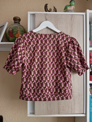 (S) Top nuevo estampado con cremallera