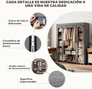Armario Tela 12 Compartimentos con Barra