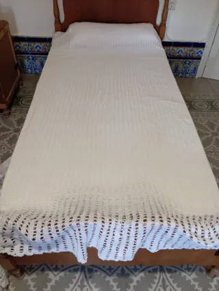 Colcha ganchillo blanca