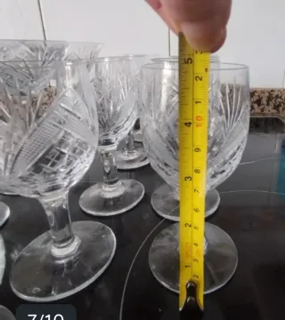 Precioso Juego de copas de cristal tallado