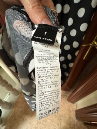 Vestido largo lunares negro y blanco