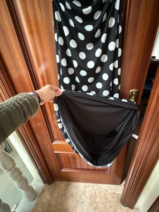 Vestido largo lunares negro y blanco