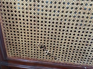 Dos Cabeceros de rejilla 90cm madera oscura