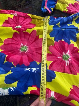 Traje Flamenca Flores Oliva Azul Eléctrico Fuscia