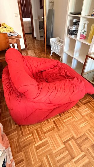 Sillón de 1 plaza en tela roja