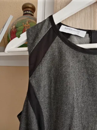 (L) Vestido corto nuevo sin mangas de SuiteBlanco