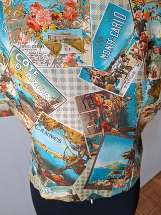 Camicetta Seta Holiday Pattern Multicolor