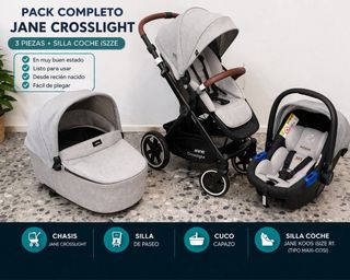 Carro Bebe Jane Crosslight 3 Piezas