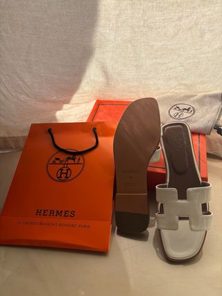 Sandali Hermes oran bianche