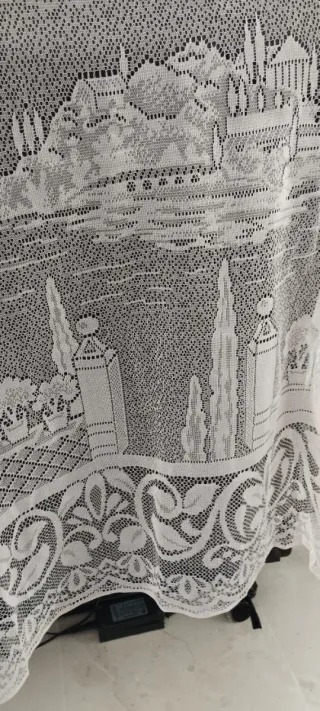 Visillo rosa claro encaje