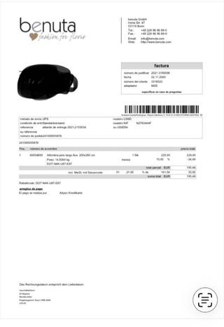 Alfombra pelo largo oro 200x290cm