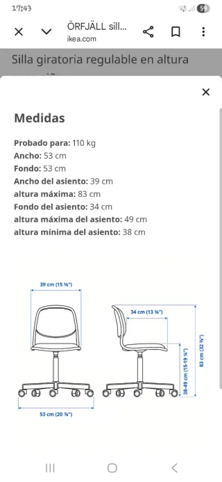 Silla de escritorio infantil