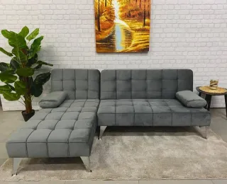 Sofá Cama Negro Tela