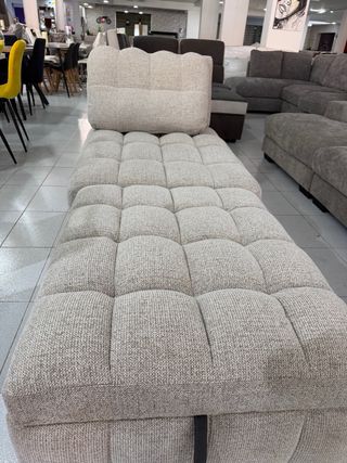 Sofá cama individual de tela beige