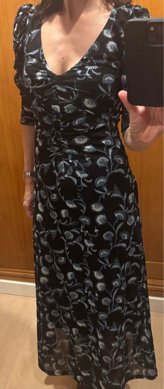 Vestido estampado floral negro