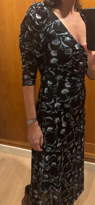 Vestido estampado floral negro