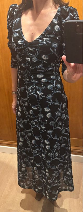 Vestido estampado floral negro