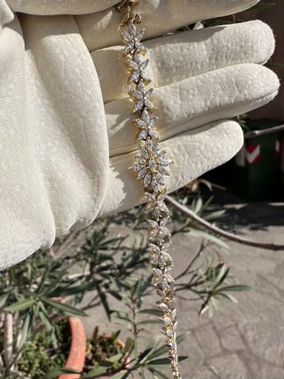 Braccialetto vintage in argento e Swarovski