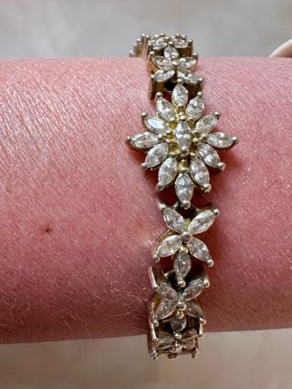 Braccialetto vintage in argento e Swarovski