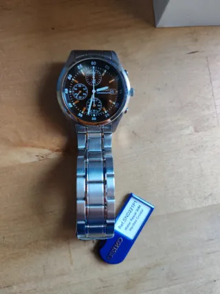 Reloj Seiko Cronógrafo Negro/Plateado