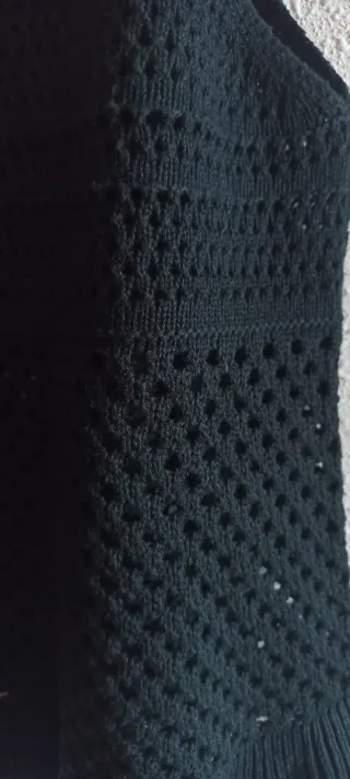 Top Mango Crochet Negro Talla M