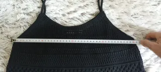 Top Mango Crochet Negro Talla M