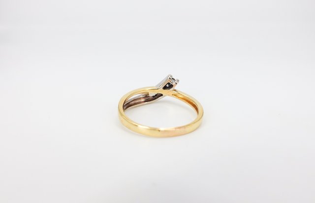Anillo Oro 18k Combinado Circonitas