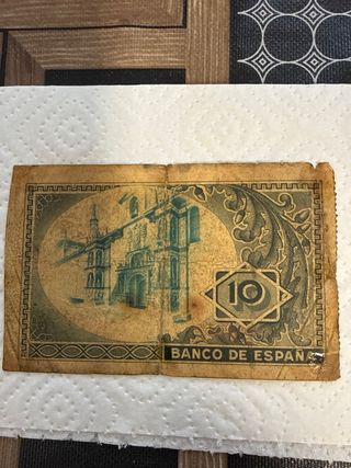 Billete 10 pesetas Banco de España 1937