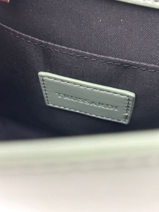 Borsa a spalla Trussardi verde con catena oro