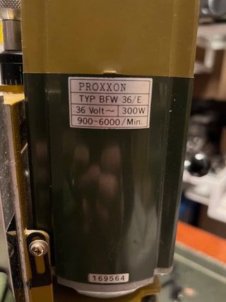 Taladro PROXXON BFW 36/E y accesorios fresadora