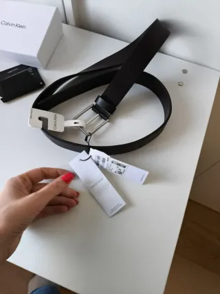 Cintura Calvin Klein Uomo 100cm Pelle Nera